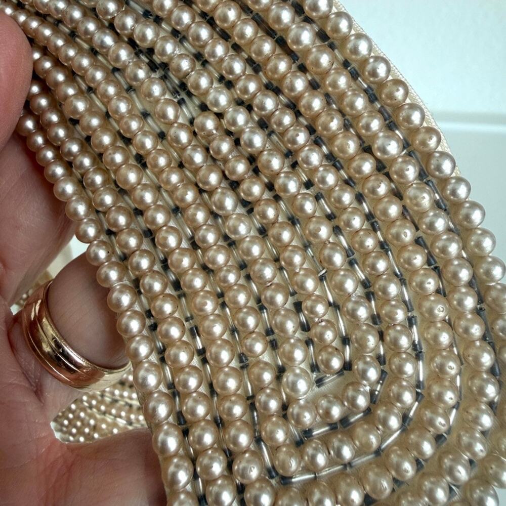 Vintage Made in Japan Pearl Beaded Detachable Collar 1950s Fashion Cottagecore